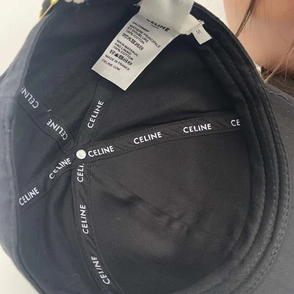 Celine triomphe baseball cap hat black medium free gift with purchase - Picture 12 of 12